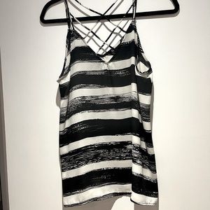 Black & white strapped top size small